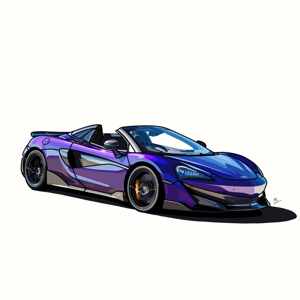 McLaren 600LT Artwork by Antoine Rochet at Driving Unicorns